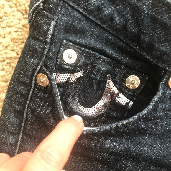 ⭐️True Religion Boot Cut Jeans with Silver Sequins - Picture 7 of 13